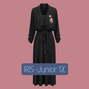 Black Floral Embroidered Wrap/Coverup #8